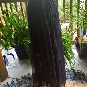 Vince Camuto Black Maxi skirt Mesh with short skirt underneath!